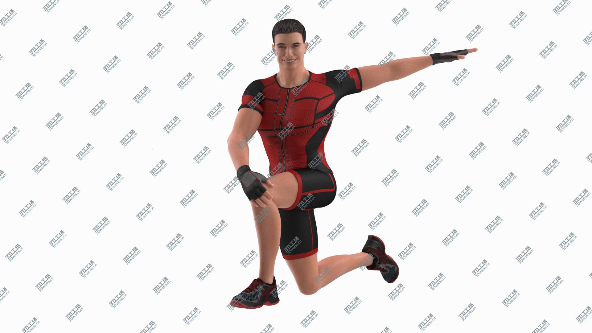 images/goods_img/202104093/3D Athletic Man doing Lunge and Twist/3.jpg